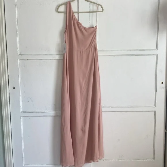 NWT REFORMATION Evelyn One Shoulder Dress Blush Pink 8 - Picture 4 of 8